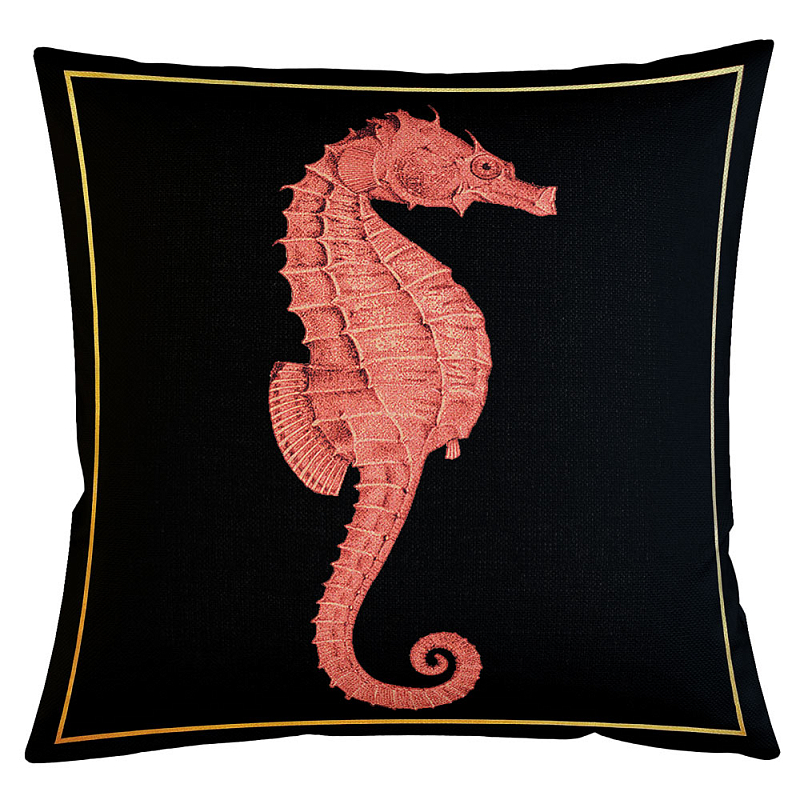 Декоративная подушка Red Seahorse Бежевый Черный Декоративная подушка Red Seahorse Бежевый Черный в Омске | Loft Concept