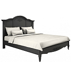 Кровать черная из массива бука с основанием и жестким изголовьем Black Provence варинант исполнения - 1 | Loft Concept в Омске