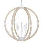 Подвесной светильник из дерева в форме сферы Eco Light варинант исполнения - 3 | Loft Concept в Омске