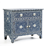 Комод инкрустация костью ORIENTAL Indian синий орнамент варинант исполнения - 2 | Loft Concept в Омске