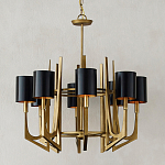 Люстра с 8-ю черными цилиндрическими плафонами Stylistic Lines варинант исполнения - 2 | Loft Concept в Омске