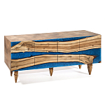 Стильный Буфет лофт 4 двери Cabinet Crimson River фасад эпоксидная смола  варинант исполнения - 2 | Loft Concept в Омске