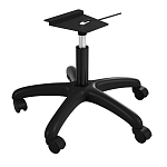 Стул пластиковый красного цвета на колесиках с подъемно-поворотным механизмом Eames Red варинант исполнения - 3 | Loft Concept в Омске