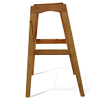 Барный стул со спинкой и подлокотниками на 4-х деревянных ножках Кремовый Велюр Ava Charm варинант исполнения - 6 | Loft Concept в Омске