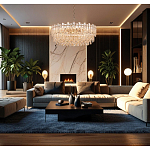 Круглая люстра с хрустальными подвесками на золотистом каркасе Gorgeous Crystal Light варинант исполнения - 12 | Loft Concept в Омске