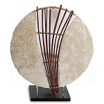 Настольная лампа из перламутра и дерева на подставке Indonesian Shell Sail варинант исполнения - 1 | Loft Concept в Омске