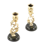 Подсвечники бронзовые на подставке из натурального камня нефрит Stone Candlestick варинант исполнения - 2 | Loft Concept в Омске
