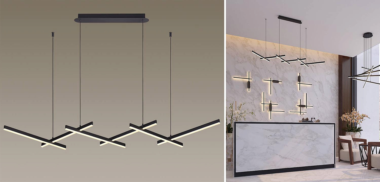 Люстра Rolf Black Lines Linear Chandelier Люстра Rolf Black Lines Linear Chandelier - Loft-Concept в Омске