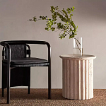 Дизайнерский журнальный стол круглый с фактурным основанием Kibul варинант исполнения - 1 | Loft Concept в Омске