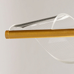 Люстра линейная золотистого цвета с двумя прозрачными волнистыми элементами Wave Line варинант исполнения - 10 | Loft Concept в Омске