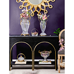 Конфетница из прозрачного рельефного стекла с ручкой и фигуркой лебедя Eden Garden варинант исполнения - 5 | Loft Concept в Омске