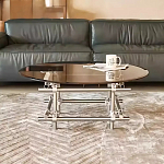 Дизайнерский журнальный стол с круглой столешницей на стальном основании Rivetyk варинант исполнения - 2 | Loft Concept в Омске