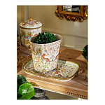 Кашпо с растительным и животным орнаментом на бронзовых ножках Turquoise Blooming Garden варинант исполнения - 8 | Loft Concept в Омске