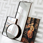 Зеркало овальное в металлической раме с кожаной отделкой Loft in Reflection варинант исполнения - 4 | Loft Concept в Омске