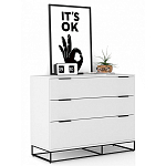 Комод белый с 3-мя ящиками Strict Lines  варинант исполнения - 2 | Loft Concept в Омске