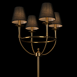 Торшер с металлическим основанием бронзового цвета с черными конусовидными абажурами Dignity варинант исполнения - 4 | Loft Concept в Омске
