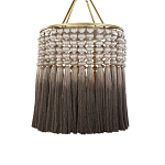 Люстра плетеная с кисточками на золотистом каркасе Boho Tassel Chandelier варинант исполнения - 1 | Loft Concept в Омске