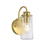 Бра цвета латунь с прозрачным цилиндрическим плафоном из пузырчатого стекла Kichler варинант исполнения - 1 | Loft Concept в Омске