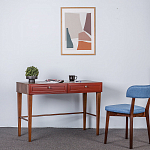 Стол письменный из массива бука с 2-мя ящиками красный Wenge Light варинант исполнения - 5 | Loft Concept в Омске