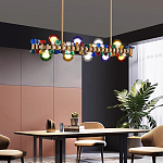 Люстра золотая с цветными плафонами и декором Colorful Ball Candy Crystal варинант исполнения - 1 | Loft Concept в Омске