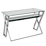 Стол письменный с прозрачной столешницей Corporate Identity варинант исполнения - 1 | Loft Concept в Омске