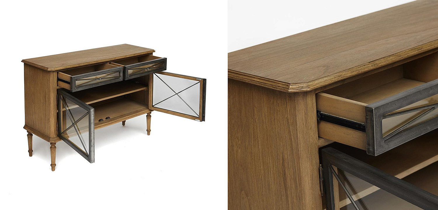 Комод в стиле Прованс со стеклянными дверцами Provence Jacob Chest of Drawers small Комод в стиле Прованс со стеклянными дверцами Provence Jacob Chest of Drawers small - Loft-Concept в Омске