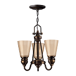 Люстра бронзового цвета с конусными плафонами из бежевого стекла Hinkley варинант исполнения - 6 | Loft Concept в Омске