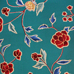 Обои с вышивкой ручной работы Flora Rio colourway on Liso Pine wool sateen варинант исполнения - 3 | Loft Concept в Омске