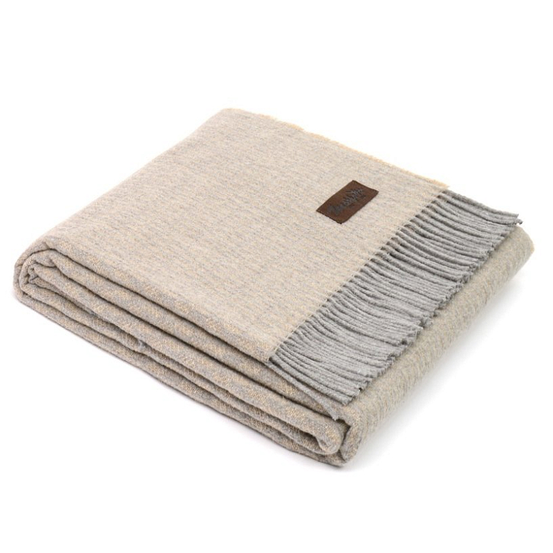 Плед GRIFONE 0004 Marzotto Бежево-серый в Омске | Loft Concept 