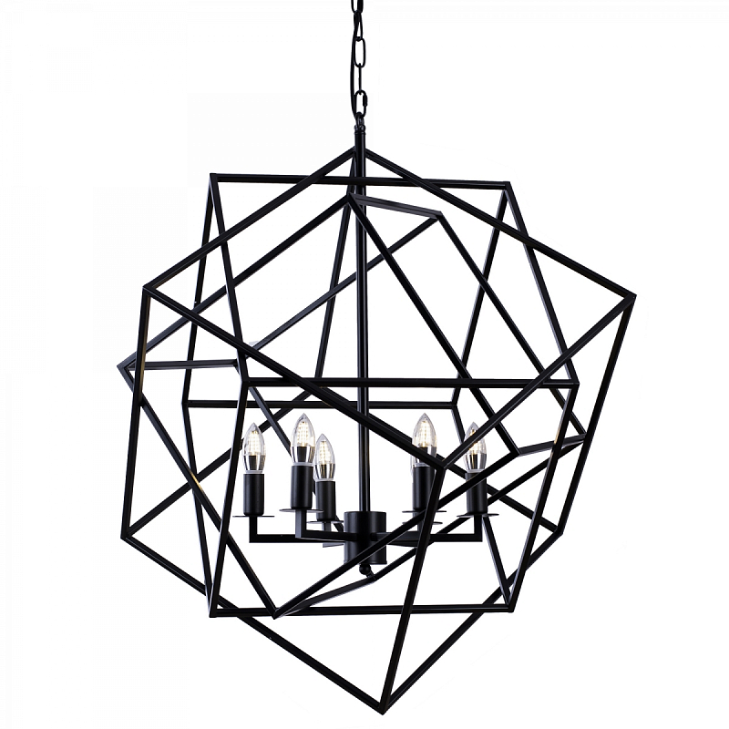 Люстра Cubist Small Chandelier Black Черный в Омске | Loft Concept 