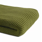 Плед из хлопка жемчужной вязки оливкового цвета Waffle Comfort варинант исполнения - 2 | Loft Concept в Омске