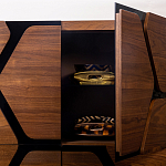 Высокий комод с узором из шпона на фасаде Sahara варинант исполнения - 4 | Loft Concept в Омске