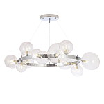 Люстра круглая подвесная с 15-ю прозрачными шарообразными плафонами из стекла Iona chandelier варинант исполнения - 5 | Loft Concept в Омске