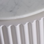 Тумбочка белая овальная с мраморной столешницей Thoroughbass варинант исполнения - 3 | Loft Concept в Омске