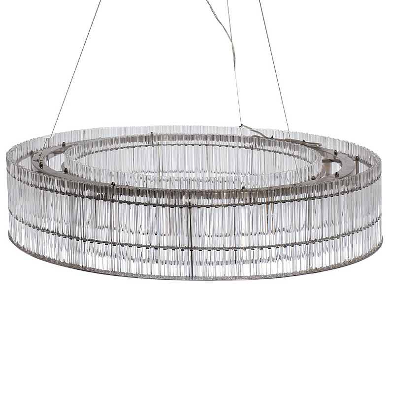 Подвесная люстра в форме круга Light Source Antique Nickel Никель Прозрачное Стекло в Омске | Loft Concept 