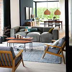 Кресло с каркасом из массива дуба Deniaud Oak Grey Armchair варинант исполнения - 6 | Loft Concept в Омске