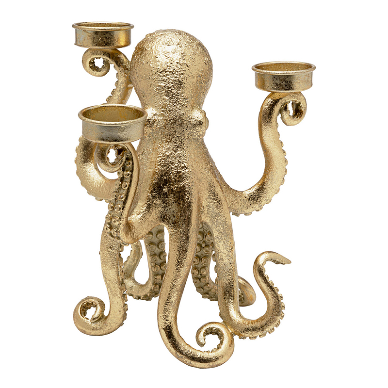 Подсвечник золотой Осьминог Gold Octopus Candlestick  Золотой в Омске | Loft Concept 
