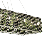 Прямоугольная люстра с хрустальными подвесками Crystal Art Chrome Green Rectangular Chandelier варинант исполнения - 3 | Loft Concept в Омске