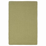 Плед из шерсти зеленого цвета с бахромой Waffle Comfort варинант исполнения - 1 | Loft Concept в Омске