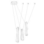 Подвесной светильник белого цвета с 3-мя изогнутыми плафонами Flow Loop варинант исполнения - 2 | Loft Concept в Омске