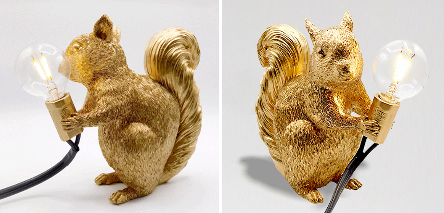 Настольная лампа белка Gold Squirrel Lamp - Loft-Concept в Омске