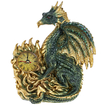 Часы в виде дракона Green Gold Dragon Clock варинант исполнения - 1 | Loft Concept в Омске