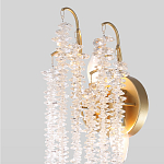 Бра с хрустальными прозрачными подвесками и круглым основанием золотого цвета FAIRYTREE Light варинант исполнения - 3 | Loft Concept в Омске