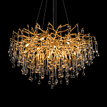 Люстра подвесная с прозрачными стеклянными подвесками в форме капель Диаметр 80 см Droplet Chandelier варинант исполнения - 15 | Loft Concept в Омске