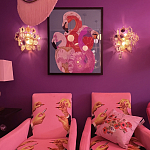 Картина Фламинго вышивка бисер Flamingo Beaded Wall Art варинант исполнения - 2 | Loft Concept в Омске