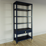 Стеллаж Elsa Dreams Blue со стеклянными полками и ящиком варинант исполнения - 1 | Loft Concept в Омске