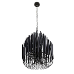 Люстра черная с несколькими ярусами деревянных палочек Bright Wooden Chandelier варинант исполнения - 3 | Loft Concept в Омске