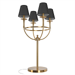 Настольная лампа на металлическом основании бронзового цвета с 4-мя черными конусовидными абажурами Dignity варинант исполнения - 3 | Loft Concept в Омске