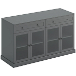 Широкая тумба с ящиками и стеклянными дверцами Percent Glass Cabinet варинант исполнения - 2 | Loft Concept в Омске