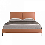 Кровать двуспальная коричневая из экокожи Modern Look варинант исполнения - 3 | Loft Concept в Омске